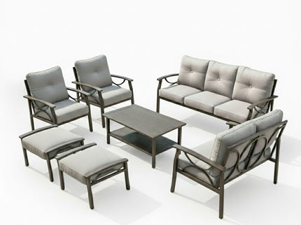 Patio Furniture Set With Coffee Table And Cushions For Backyard