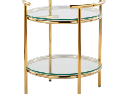 Rhonda - Contemporary / Glam Side Table - Gold / Clear