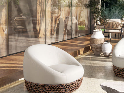 Willow - Upholstered Patio Deep Seating Armchair, Wicker Frame