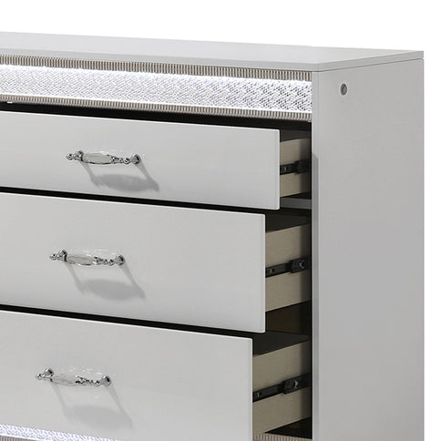 Glam - 6 Drawer Dresser & LED Lighting (Includes Dresser Only) - White