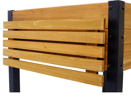 Raised Garden Bed With Metal Legs And Folding Storage Shelf