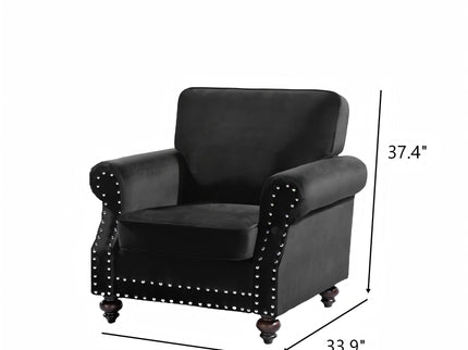Upholstered Accent Armchair With Turned Legs For Living Room