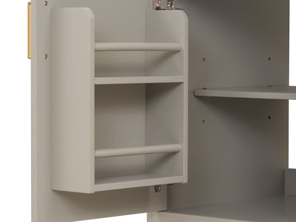 30" Bathroom Vanity With Sink Top, Soft Close Double Doors & Tip Out Drawer, Adjustable Interior Shelf, Door Mounted Organizers - Beige