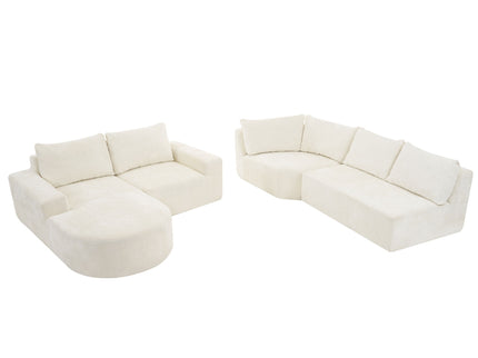 U-Shaped Oversized Modular Cloud Sectional Sofa With Deep Seat For Living Room