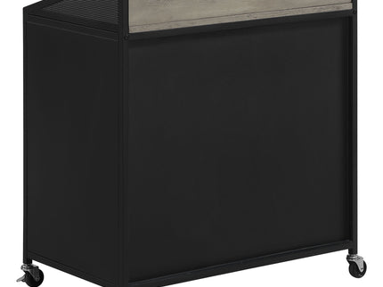 Arlette - 2 Door Mobile Home Bar Wine Cabinet With Smooth Rolling Casters - Black