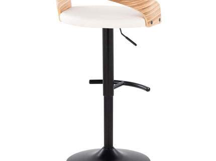 Grotto - Contemporary Adjustable Barstool With Swivel With Rounded T Footrest Elegant Design (Set of 2)