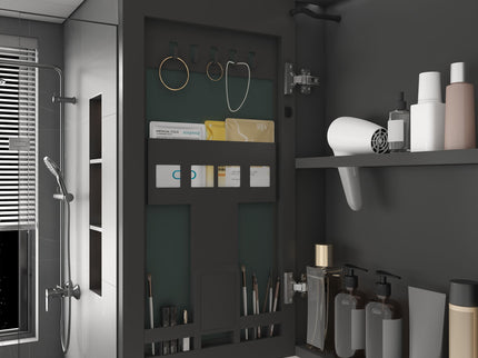 Aluminium Medicine Cabinet Mirror With LED Light And Defogging Function - Gray