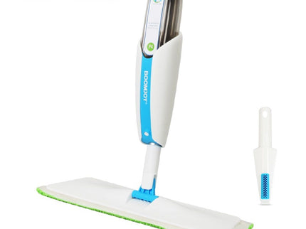 Superfine Fiber Washable Mat Spray Mop With 300Ml Reusable Bottle For Various Floors - Blue