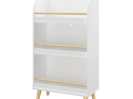 Bookshelf 3 Tier Book Organizer With Toy Storage - White
