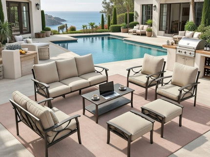 Patio Furniture Set & Coffee Table For Backyard