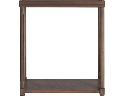Narrow Side End Tables With Shelf (Set of 2) - Chestnut