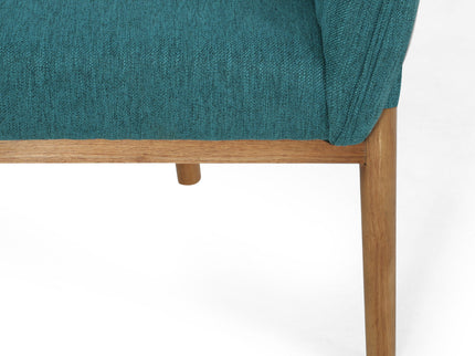 Mid Century Modern Loveseat With Channel Stitched Backrest