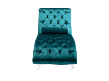 Chaise Lounge Indoor, Button Tufted Upholstered Chaise Lounge Chair With Pillow
