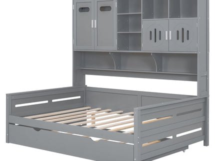 Daybed With All-In-One Cabinet And Shelf