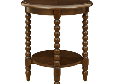 Philippe - Round End Table With Shelf - Brown