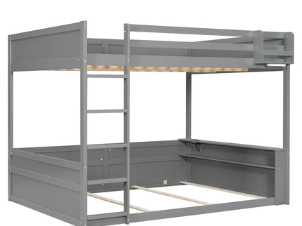 Bunk Bed With Built In Shelves, Storage Box, LED Light And USB Charging Station