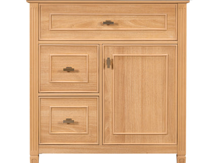 Bathroom Vanity With Sink, Flip Drawer & Adjustable Shelf - Natural