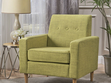 Nebulize - Upholstered Fabric Club Chair With Button Tufted And Square Off Arm And Back