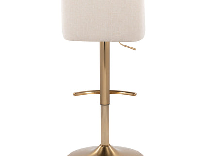 Toriano - Contemporary Adjustable Barstool With Swivel With Rounded T Footrest (Set of 2)