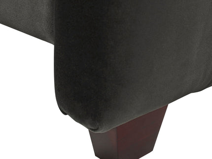 David - King Tufted Wingback Bed - Dark Charcoal Gray