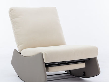Modern Rocking Chair Recliner, Comfy Rocker Nursery Chair With Footrest, Accent Reading Chair, Upholstered Lounge Chair For Relaxing, Resting, Soft Padded Rocker For Indoor Living Room Bedroom