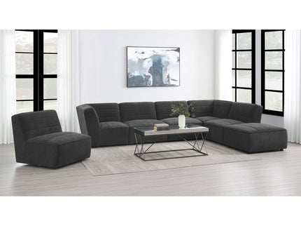 Manhattan - Swivel Tufted Chair Armless Accent Chair, 360 Degree Swivel Base - Charcoal