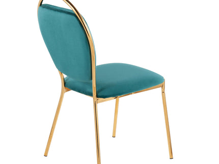 Keyhole - Contemporay / Glam Dining Chair (Set of 2) - Gold / Green