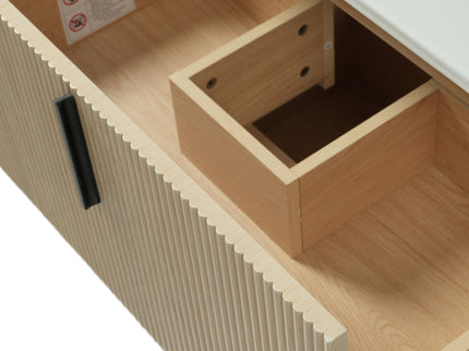 Bathroom Vanity With Ceramic Sink, Fluted Design