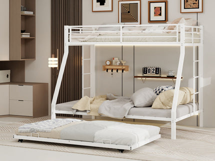 Bunk Bed For Kids, Convertible Frame With Ladders & Guardrail