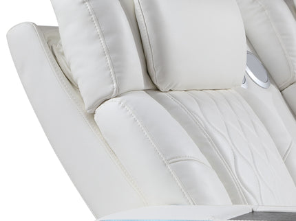 Electra - Power Recliner Sectional Sofa With Power Headrests, Console Loveseats, Wedge, LED Light Strip, Speakers