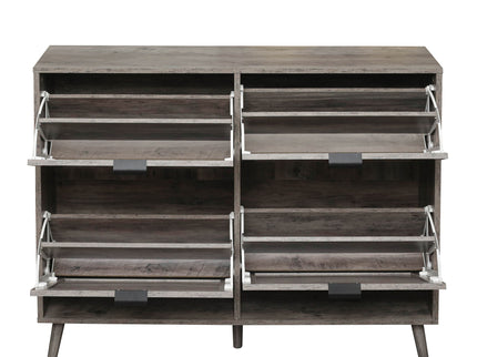 4 Door Shoe Rack, Freestanding Modern Shoe Storage Cabinet