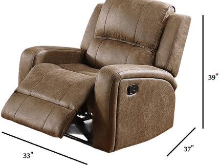 Modern Style Manual Recliner With Square Arms And Tufted Design
