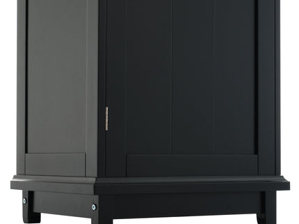 Tall Bathroom Storage Cabinet With Glass Doors, Free-Standing, Two Drawers, And Adjustable Shelves, Board, Painted Perfect For Displaying Your Favorite Items