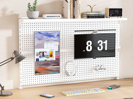 Clamp On Desk Pegboard With Single Monitor Stand