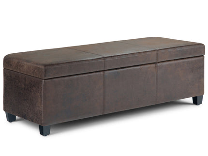 Avalon - Storage Ottoman Bench - Distressed Brown