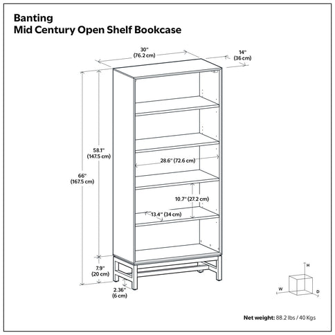 Banting - Mid Century Bookcase, Handcrafted