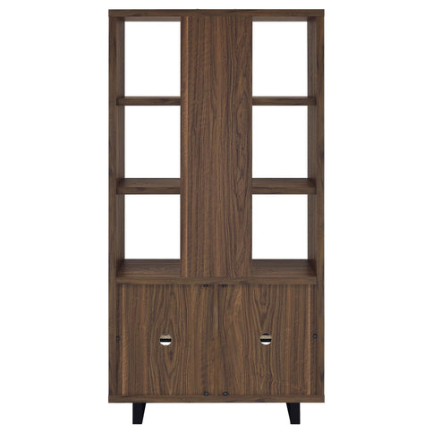 Rodger - 3 Shelf Cabinet Bookcase - Walnut