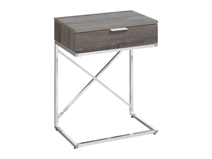 Accent Side Table, Storage Drawer, Contemporary - Taupe