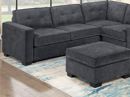 Sectional Set With Reversible Loveseat, USB Console, Corner Wedge & Ottoman