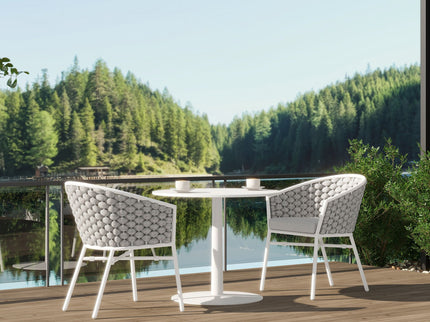 Rowan - Rope Barrel Back Patio Dining Chairs (Set of 2) - Optic White