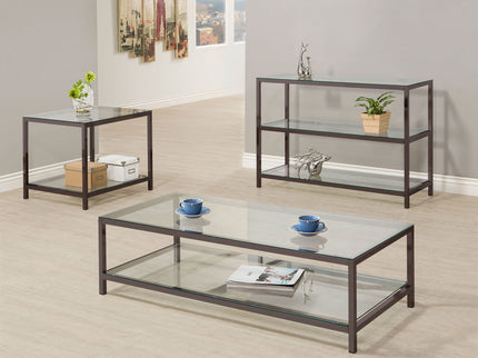 Weston - 1 Shelf Side End Table - Nickel