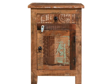 Carved Side Table - Natural