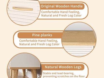Narrow - Entryway Shoe Storage Cabinet With 2 Flip Drawers Legs - Natural / White