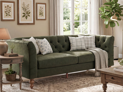 Chesterfield Sofa With Flared Arms For Living Room