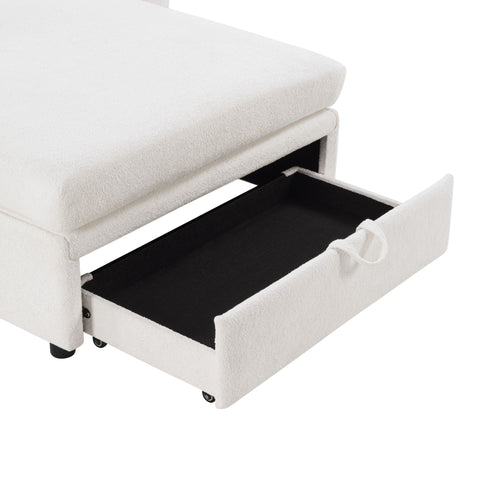Modern Chaise Sofa With Hidden Storage For Living Room