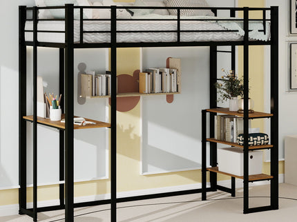 Bunk Bed With L-Shaped Desk And Dual Side Stairs