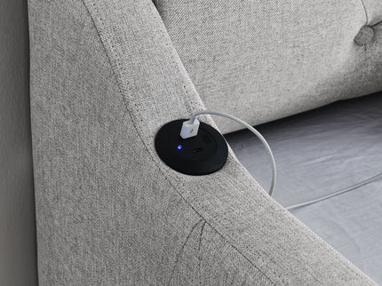 Size Upholstered Daybed With Trundle And USB Charging Armrest