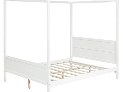 Canopy Platform Bed With Headboard And Footboard, Slat Support Leg