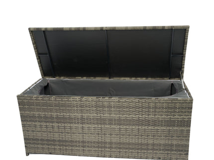 Outdoor Storage Box, Wicker Patio Deck Boxes With Lid, Outdoor Cushion Storage For Kids Toys, Pillows, Towel, Wicker