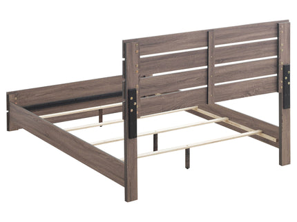 Geary - Panel Eastern King Bed With Slat - Oak